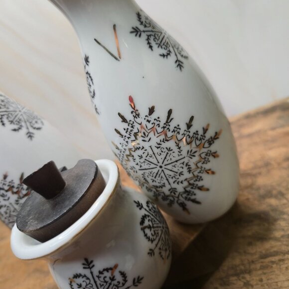 Vintage Atomic Cruet Set Oil Vinegar toothpick Jar Mcm - Picture 10 of 11